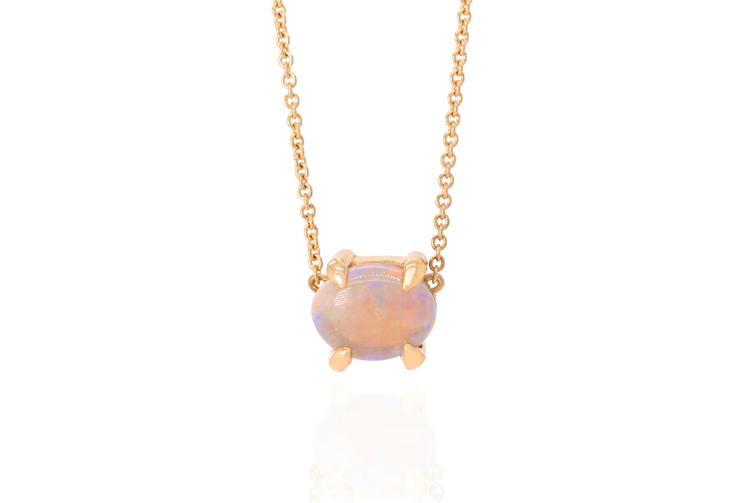 Ruthie — 18kt Yellow Gold 1.26 ct White Opal Necklace