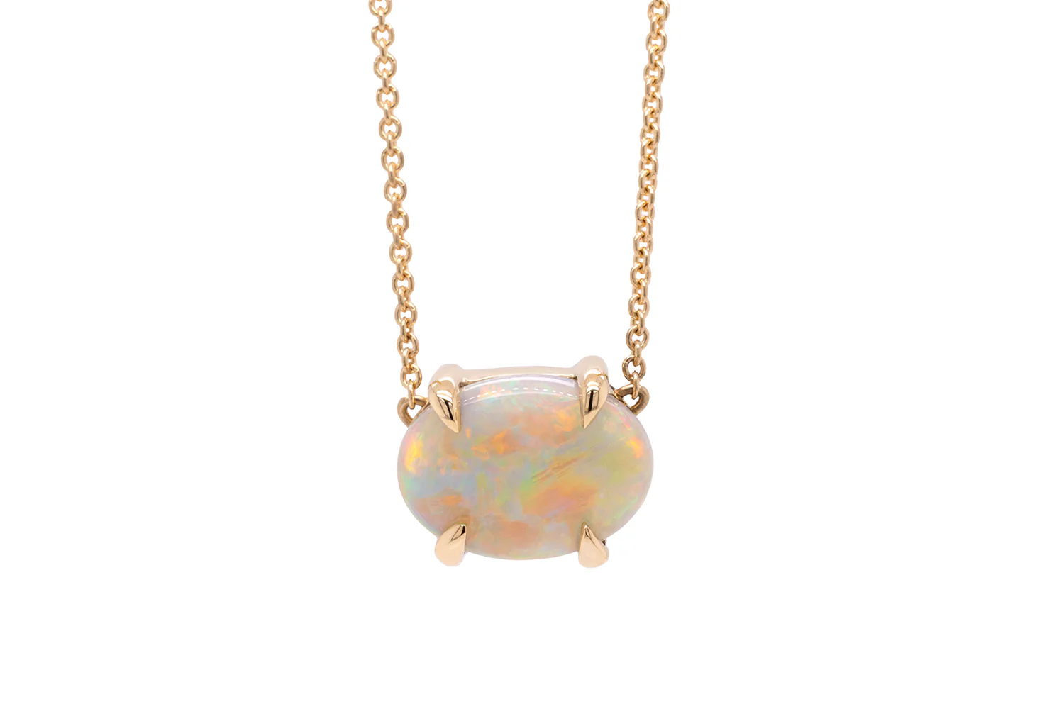 Ruthie Necklace Gold with 2.20ct White Opal