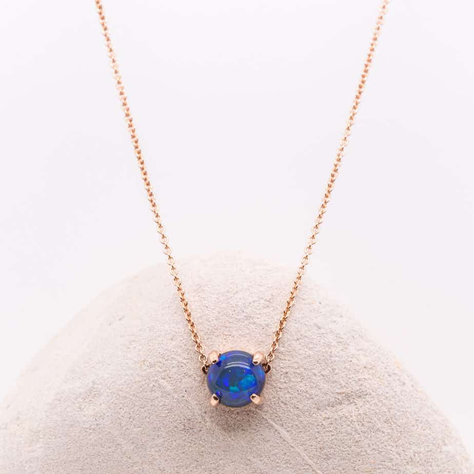 Ruthie Necklace Rose Gold 1.21 ct Black Opal
