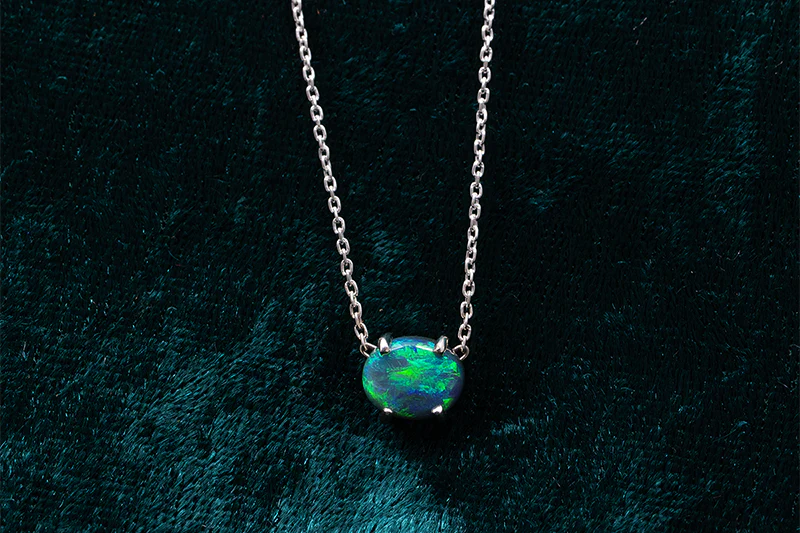 Ruthie Necklace Sterling Silver 1.88 ct Dark Opal