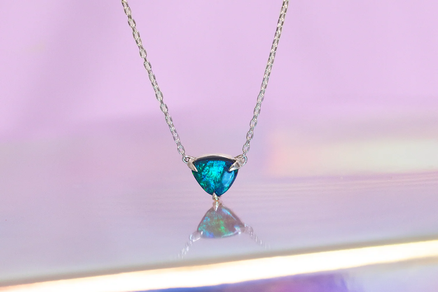 Ruthie Necklace Sterling Silver with 0.99ct Black Opal
