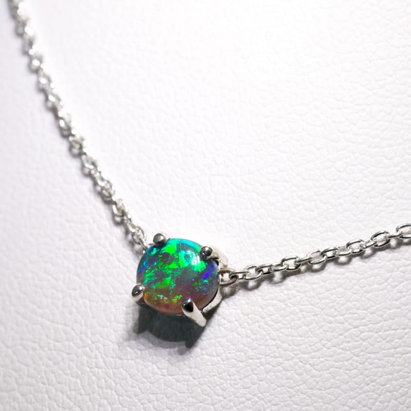 Ruthie Sterling Silver Necklace with 0.68 ct Dark Opal