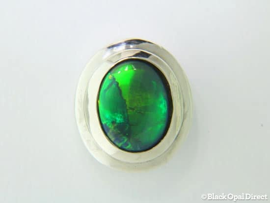 silver opal doublet pendant