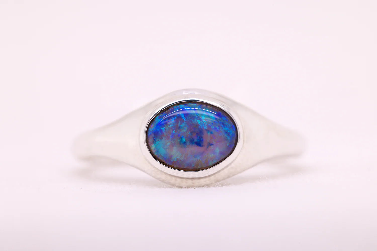 Stephanie Ring Sterling Silver with 0.80 ct Crystal Opal