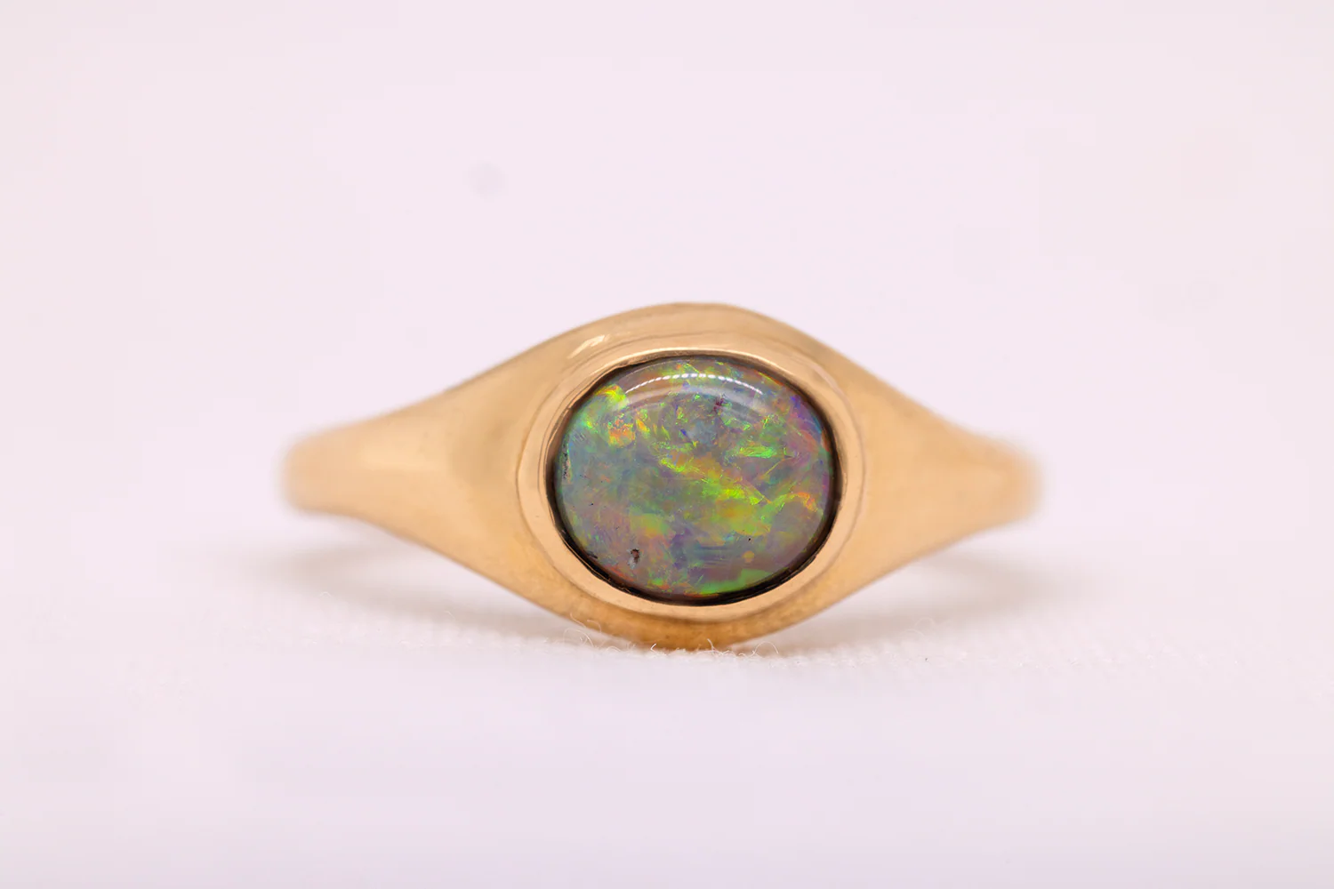Stephanie Ring Yellow Gold with 1.03ct Dark Opal