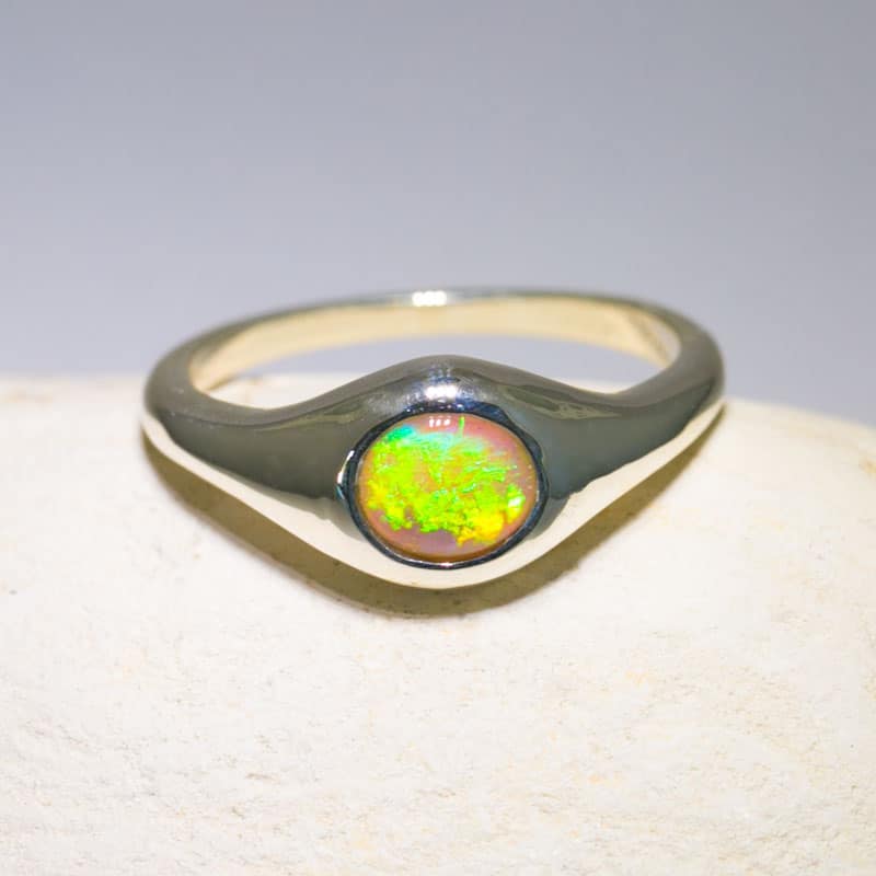Stephanie Sterling Silver Ring with 0.61ct Dark Opal