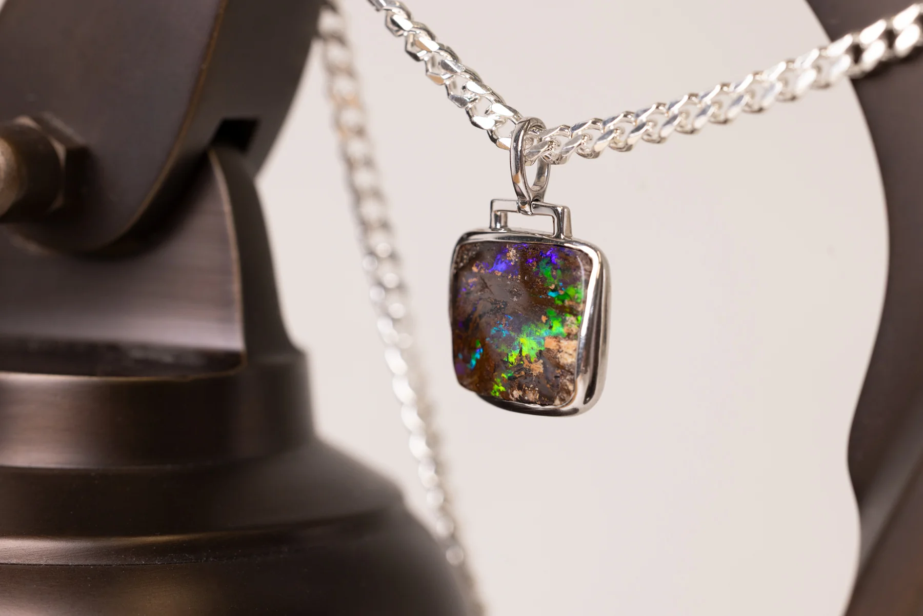 Sterling Silver 6.80 ct Boulder Opal Pendant - Image 3
