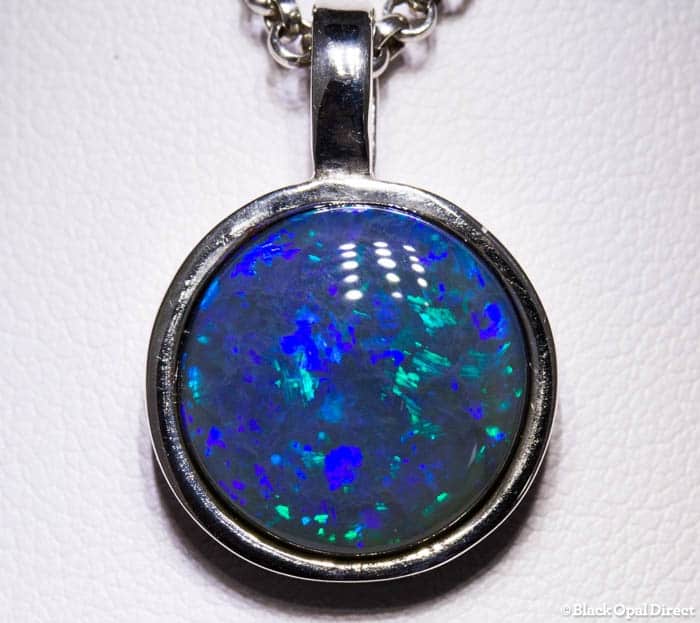 sterling silver black opal pendant