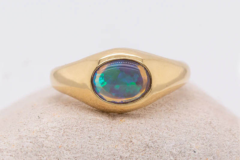 Stevie Ring Gold 0.78ct Dark Opal