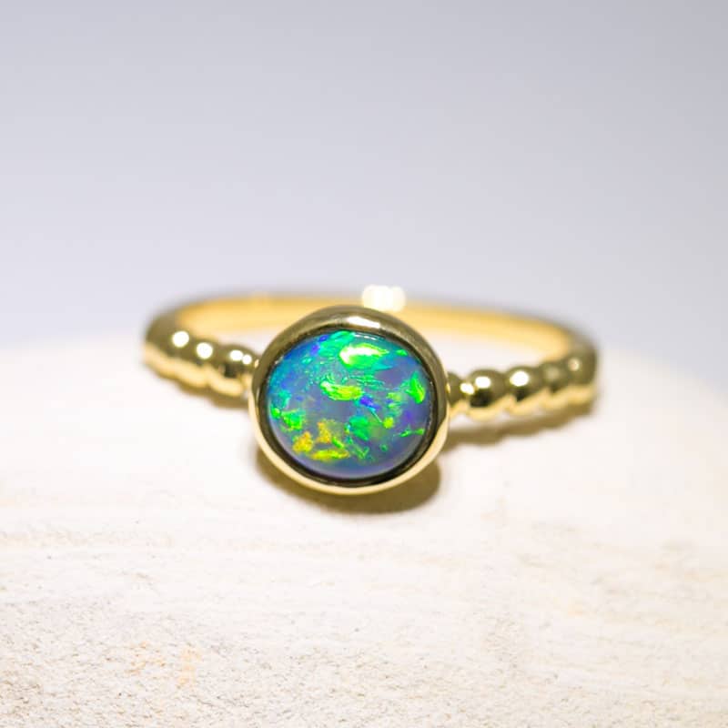 Tatiana 18kt Gold Ring with 1.16ct Dark Opal