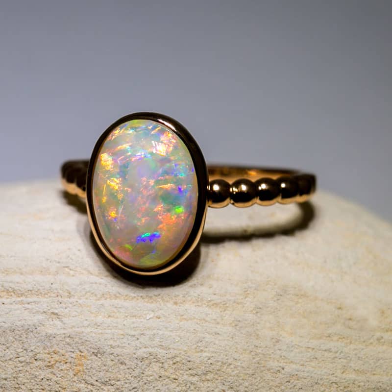 Tatiana 18kt Rose Gold Ring with 2.34ct Crystal Opal