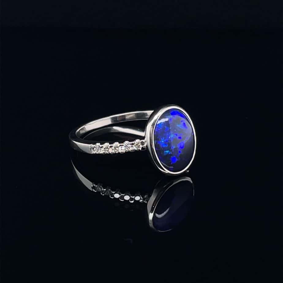 3nd instal: Tatiana 18kt White Gold Diamond and 2.44ct Black Opal Ring
