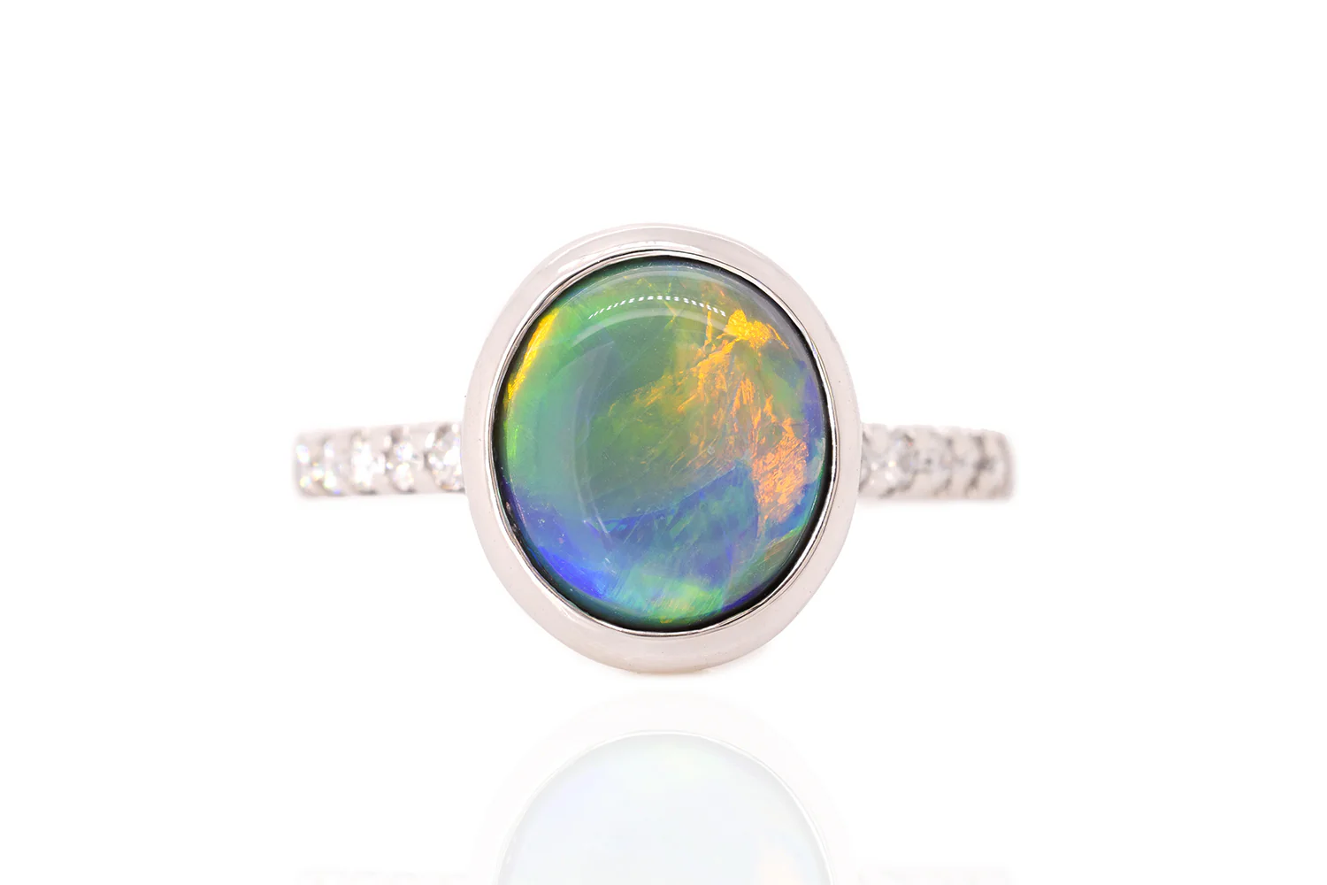 Tatiana — 18kt White Gold 3.01 ct Dark Opal Diamond Ring
