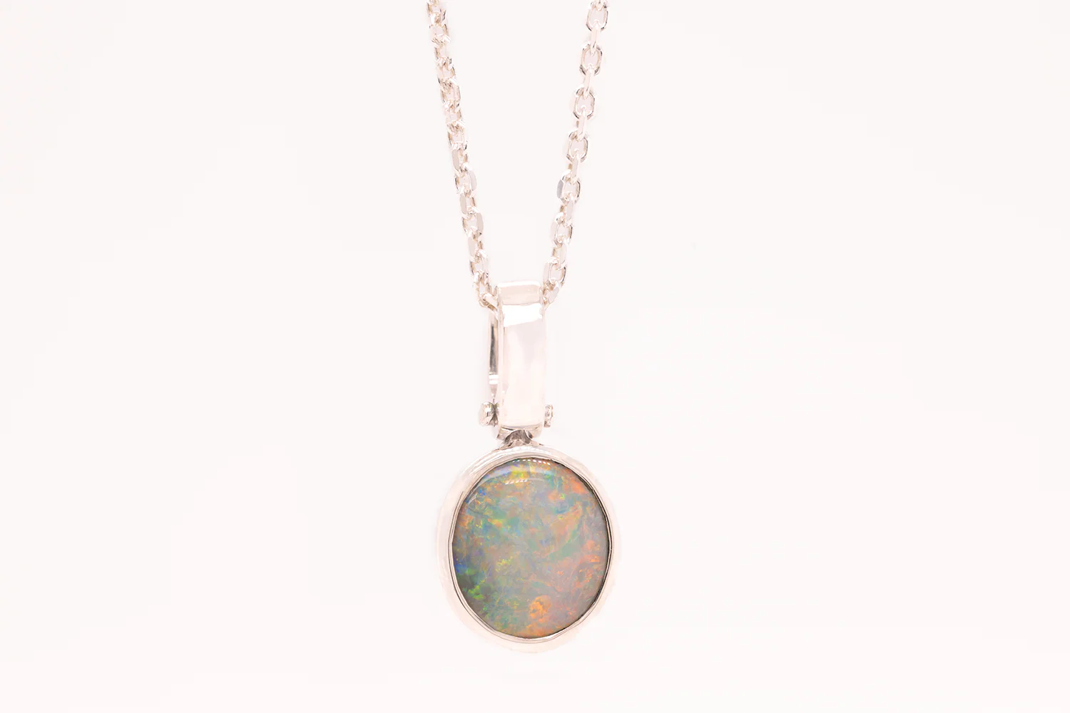 Tatiana Pendant Sterling Silver with 2.09ct White Opal
