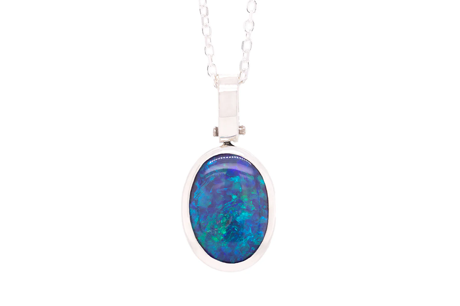 Tatiana Pendant Sterling Silver with 2.54ct Black Opal