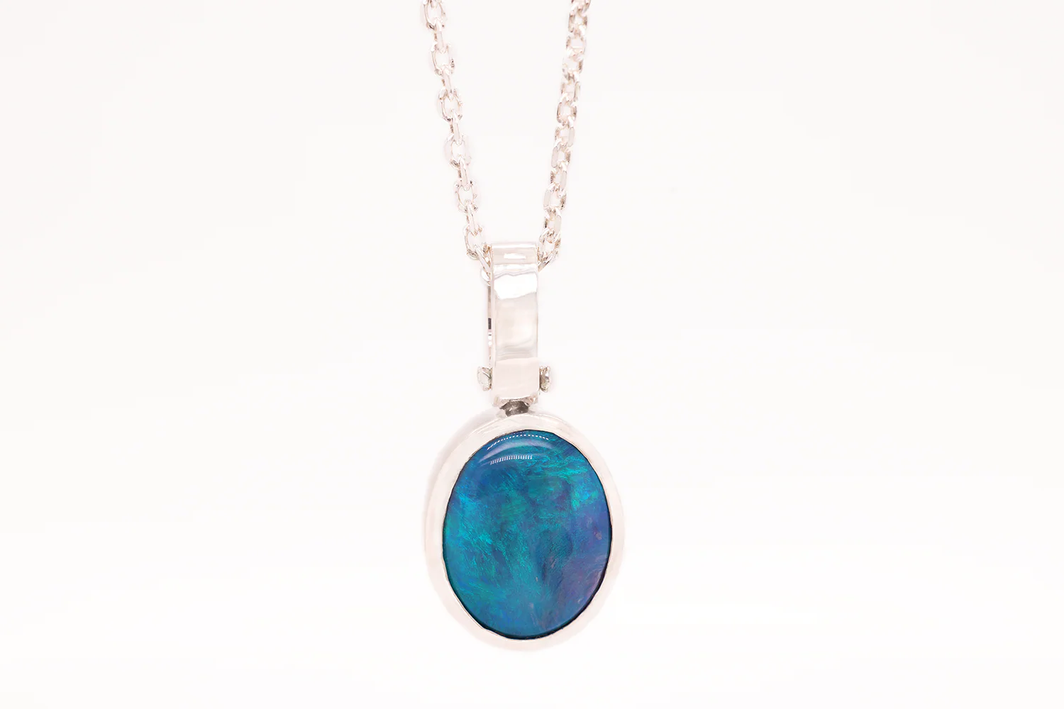 Tatiana Pendant Sterling Silver with 3.43ct Black Opal