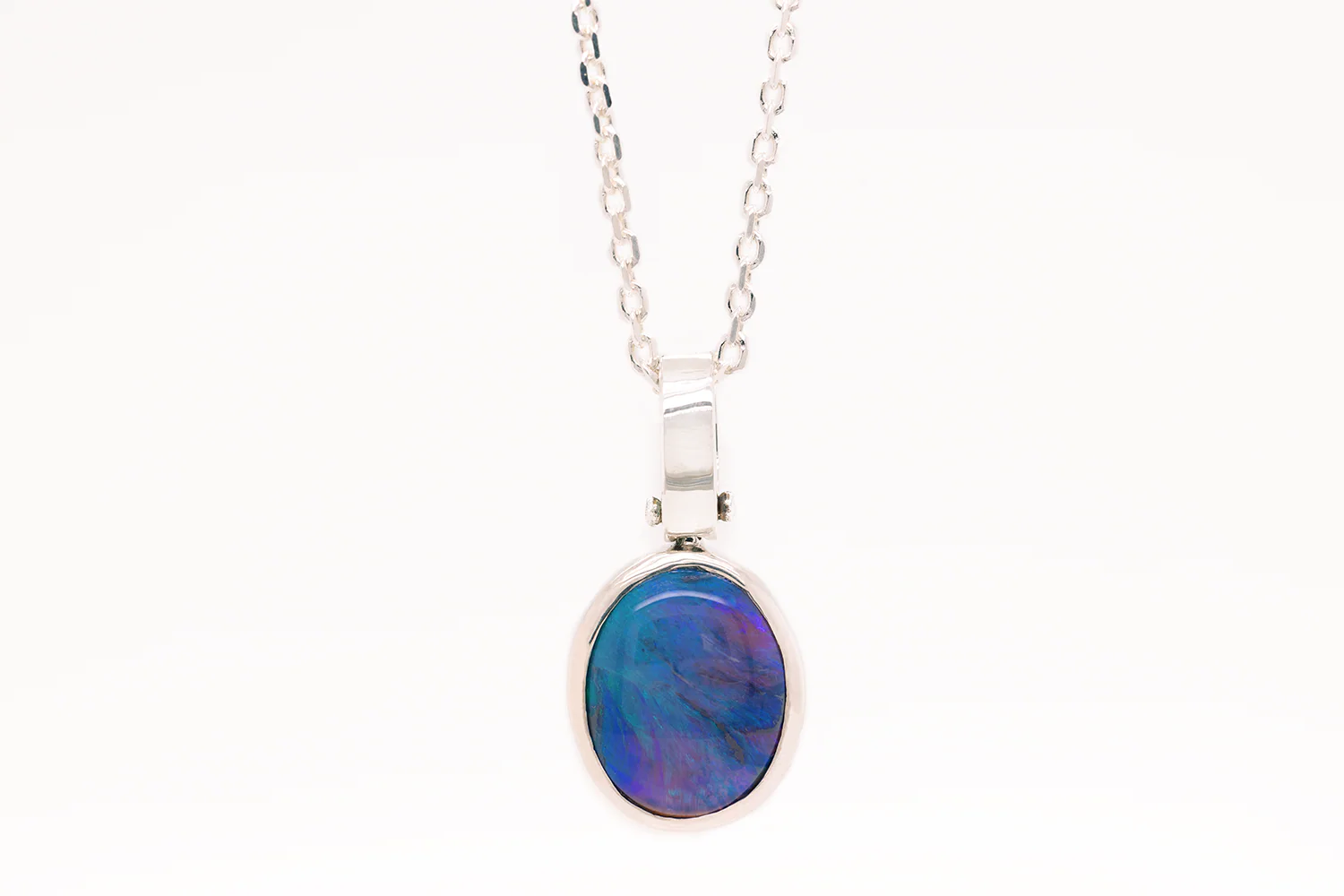 Tatiana Pendant Sterling Silver with 3.52ct Black Opal