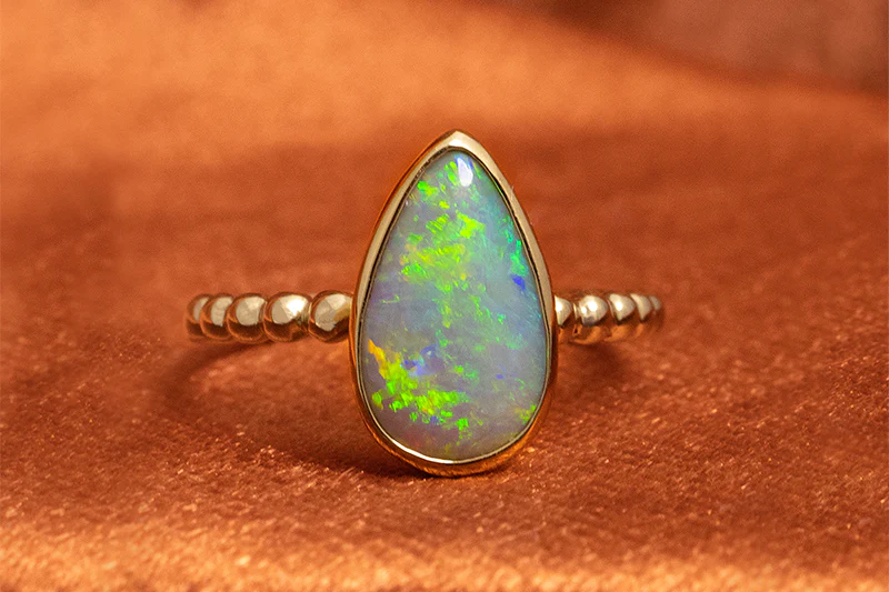 Tatiana Ring Gold 1.28ct Crystal Opal