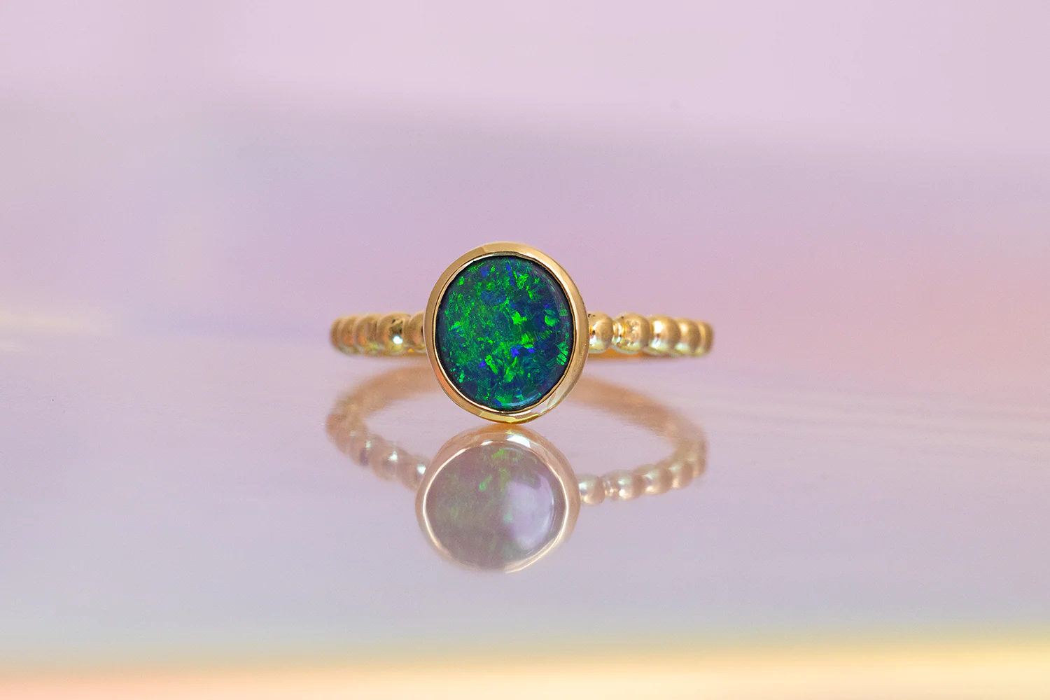 Tatiana Ring Gold with 1.07ct Black Opal