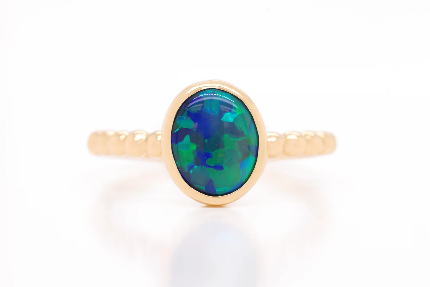 Tatiana — 18kt Yellow Gold 1.23 ct Black Opal Ring