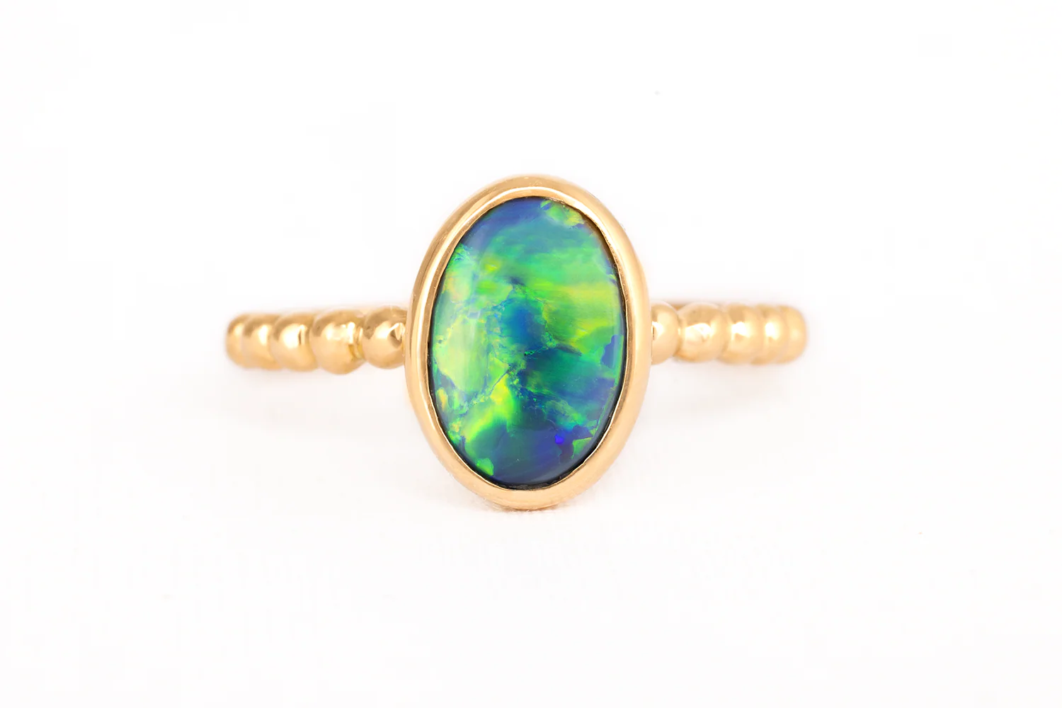Tatiana Ring Gold with 1.53ct Black Opal