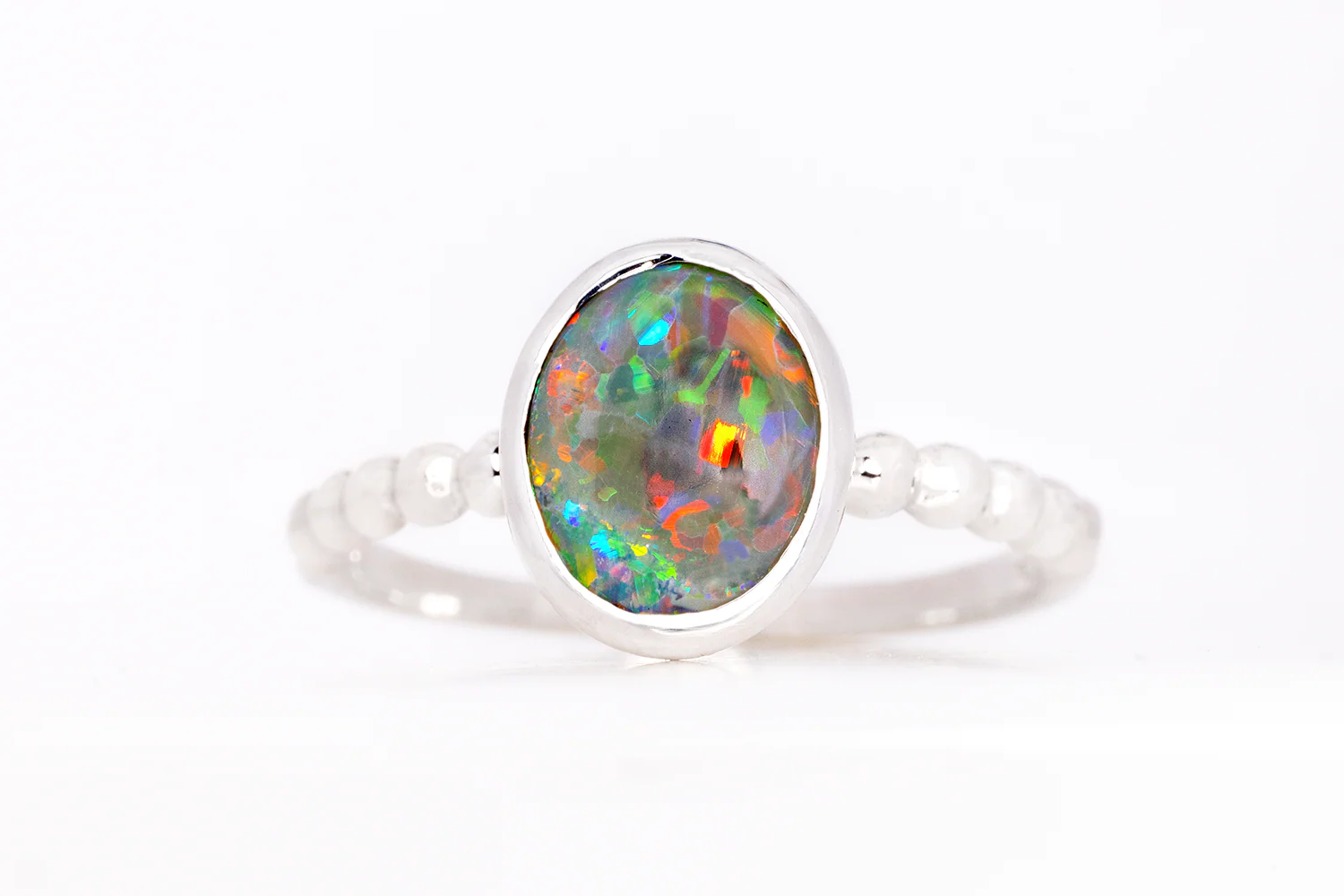 Tatiana Ring Sterling Silver with 1.02 ct Dark Opal