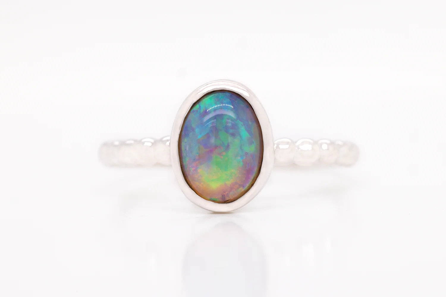 Tatiana Ring Sterling Silver with 1.11ct Crystal Opal