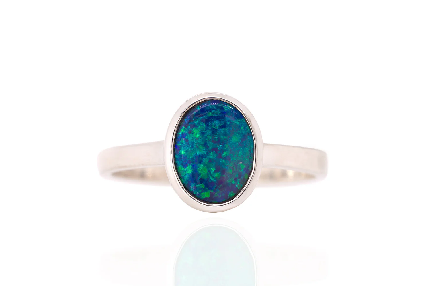 Tatiana — Sterling Silver 1.24 ct Black Opal Ring