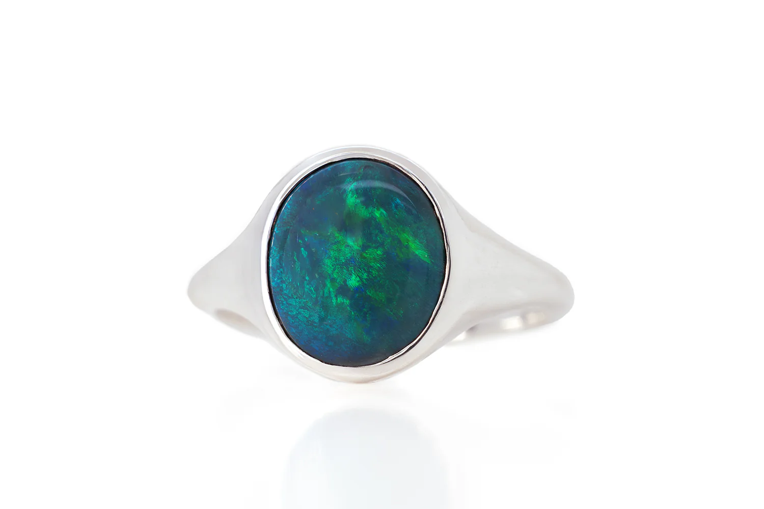 Valentina — Sterling Silver 2.22 ct Black Opal Ring