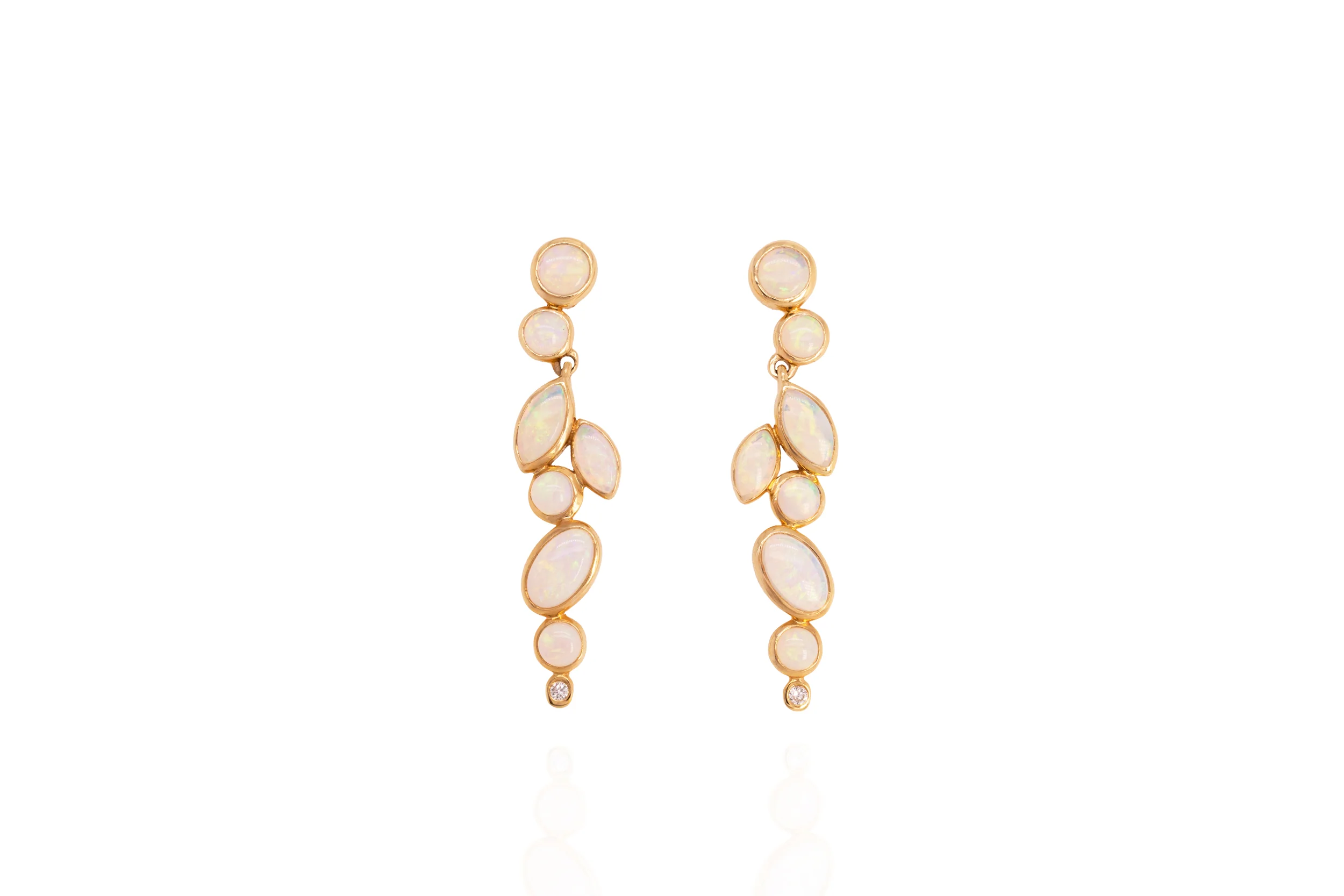 Vivienne — 18kt Yellow Gold 1.10 ct Crystal Opal Drop Earrings